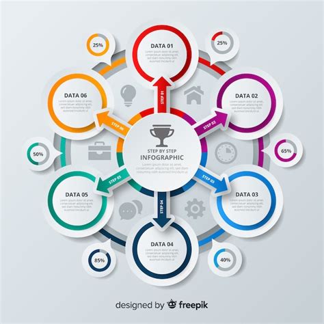 Modelo De Infográfico Colorido Passo Vetor Grátis