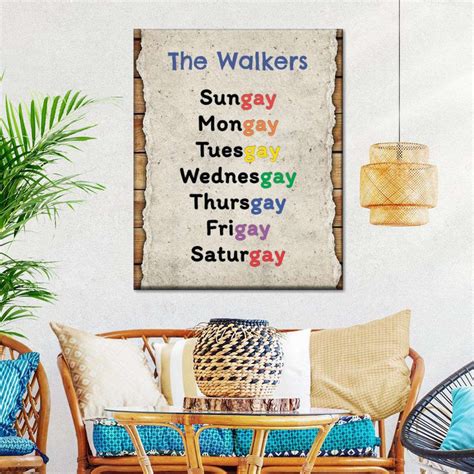 Personalized Pride Days Of The Week Wall Art | Digital Art