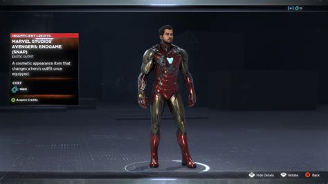 Marvel’s Avengers Endgame Snap suit for Iron Man in game : r/ironman