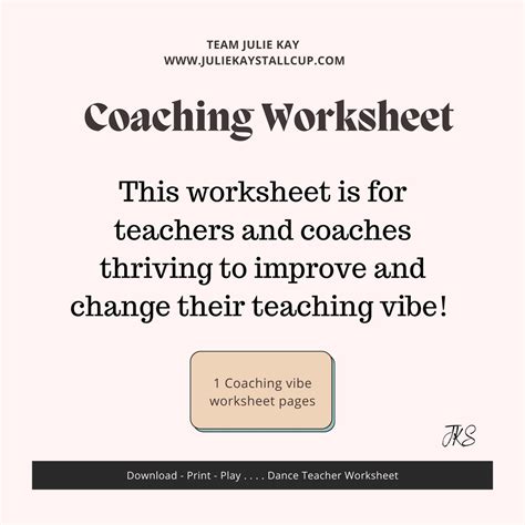 Coaching Worksheet teaching Worksheet Coaching Style - Etsy