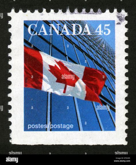 Canadian Postage Stamp Canada Flag National Flag Of Canada Stock