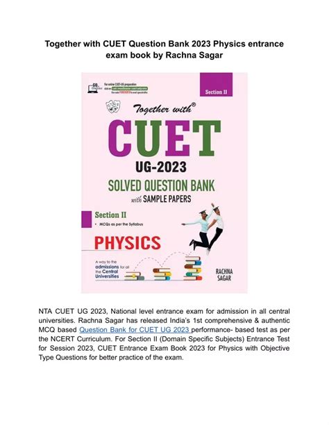 Ppt Together With Nta Cuet Entrance Exam Book Physics Best Solved