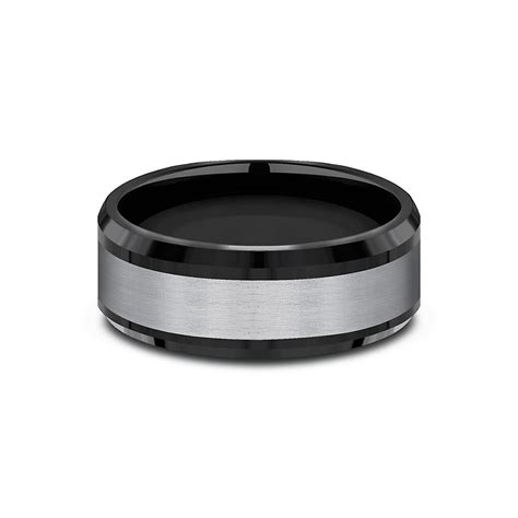 Tantalum and Black Titanium Satin Center Ring | New York Jewelers Chicago