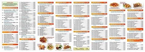 Menu at Seaburn dene Chinese take away restaurant, Sunderland