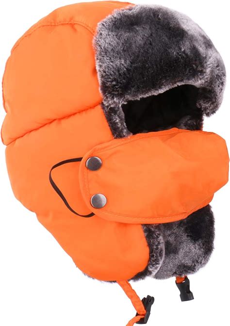 Beurio Herren Winter Russian Kappen Orange One Size Amazon De Fashion