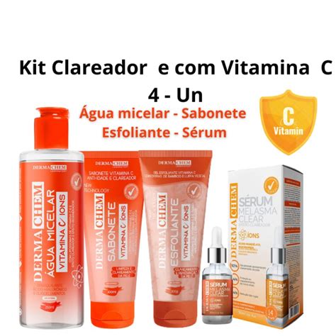 Kit Skin Care Clareador Vitamina C Serum Melasma Para Manchas