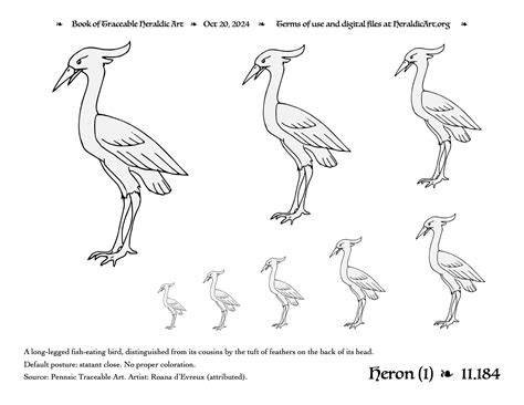 Heron Traceable Heraldic Art