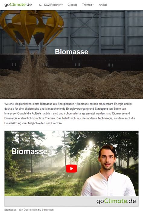 Linktipp Biomasse Und Energie Energie Macht Schule