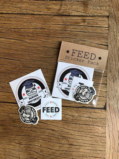 Feed Sticker Pack 3 Stickers Feed The Need Burger Etsy