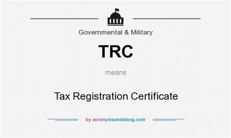 TRC - Tax Registration Certificate in Government & Military by ...