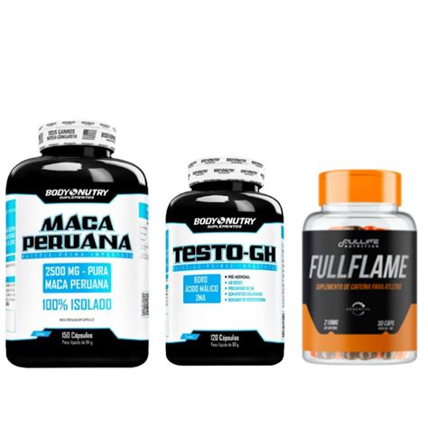 Kit Testo Gh C Ps Maca Peruana C Ps Termogenico Full Flame