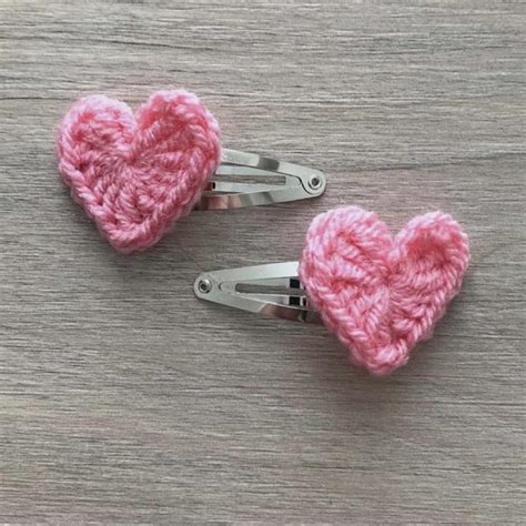 Custom Crochet Heart Hair Clips Depop