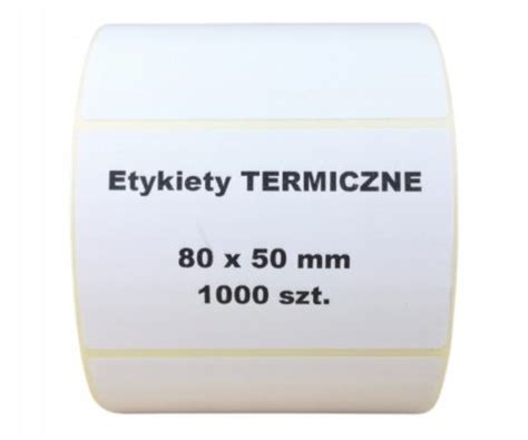 ETYKIETY TERMICZNE SAMOPRZYLEPNE 80x50 Mm 1000szt PERFORACJA Dobra