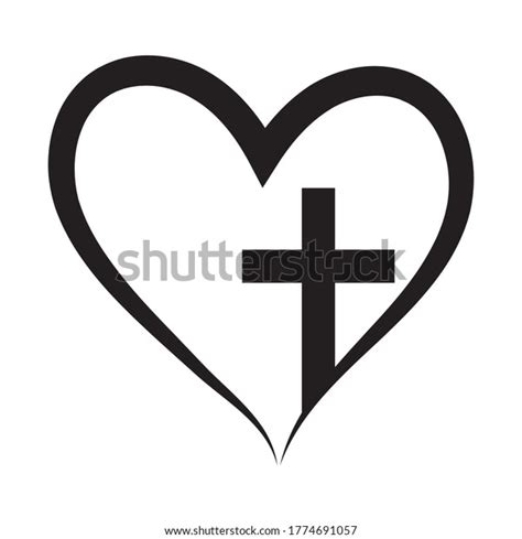 Christian Cross Heart Jesus Christ Vector Stock Vector Royalty Free