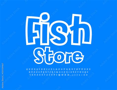 Vector business concept Fish Store. Bright creative Font. Modern ...