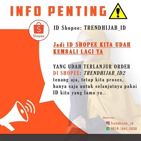 Jual Silahkan Order Di Id Shopee Trendhijab Id Shopee Indonesia