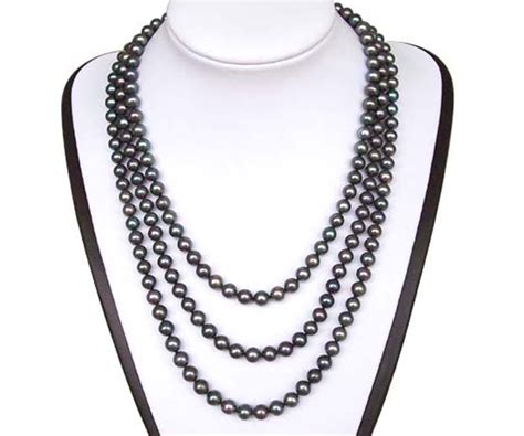 Three Strand Pearl Necklace In 925 Sterling Silver