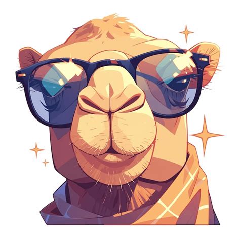 Premium Vector A Tall Camel Teacher Cartoon Style