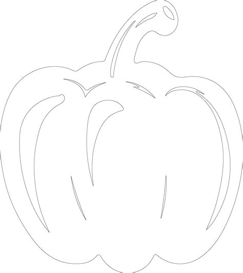 Bell Pepper Outline Silhouette Vector Art At Vecteezy