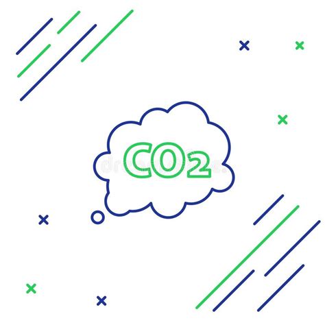 Line Co Emissions In Cloud Icon Isolated On White Background Carbon