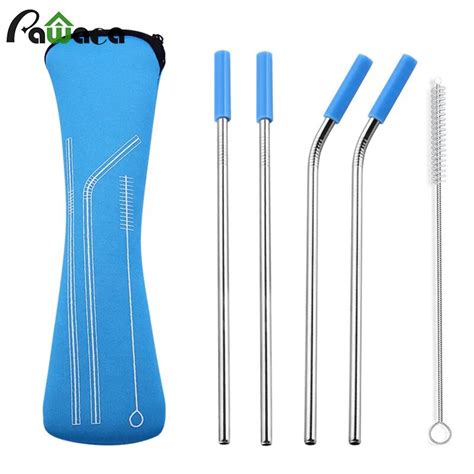 Colorful Upmore Metal Reusable Straws Collapsible Straws With Case