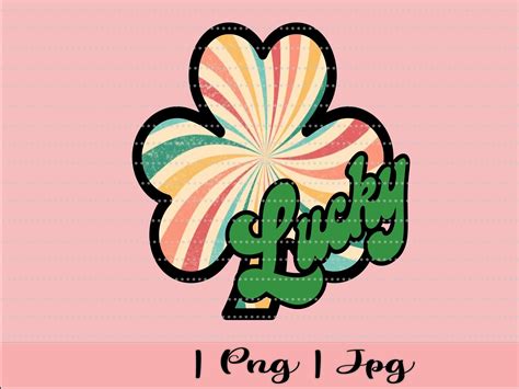 Retro Lucky Png Retro Shamrock PNG St Patrick S Day Sublimation Design