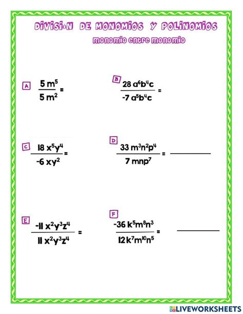 Divisi N De Monomios