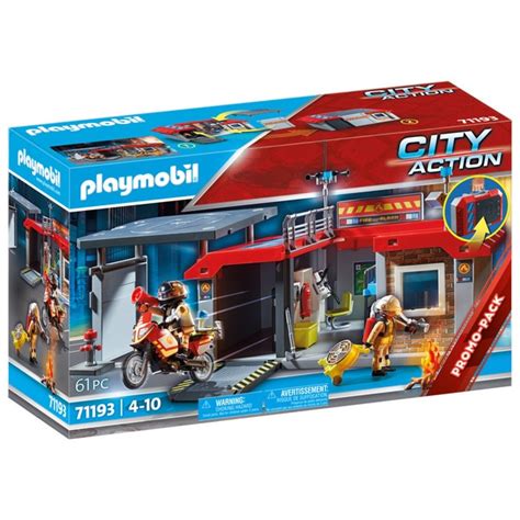 Playmobil City Action Caserne De Pompiers Transportable