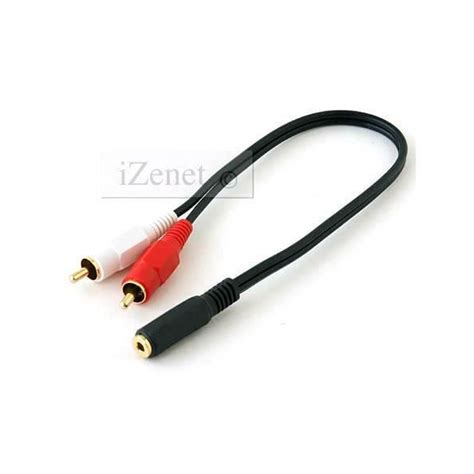 Câble Audio 3 5mm Mini Jack Femelle vers 2 RCA Cinch Mâle câble tv