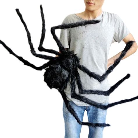 Araña de peluche súper grande hecha de alambre y felpa estilo para