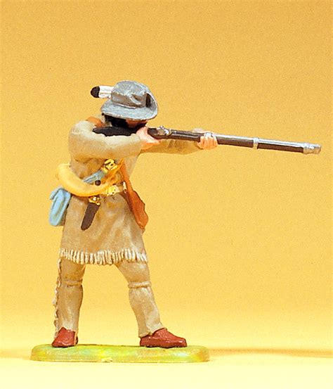 Preiser 54553 Maßstab 1 25 Figuren Trapper m Gewehr schießend