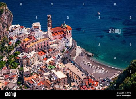 Atrani Amalfi Coast Italy Aerial Cityscape Image Of Famous City