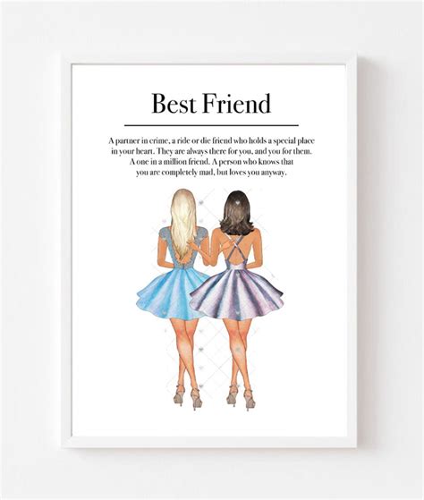 Personalised Best Friend Wall Art Print Custom Friend Prints Etsy