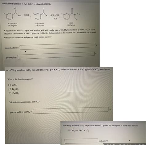 Solved Consider the synthesis of N.N-diethyl-m-toluamide | Chegg.com