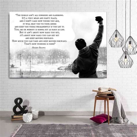 Rocky Balboa Quote Canvas Wall Art Sylvester Stallone Canvas Wall Art