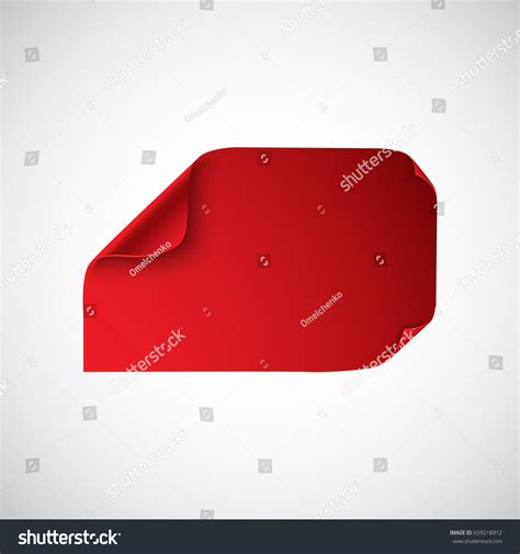 Red Sheet Paper Curved Corners Vector Stock Vector Royalty Free 659218912