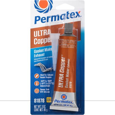 Permatex Ultra Copper RTV Silicone High Temperature Gasket Maker 3 Oz