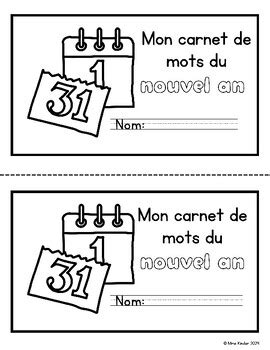 French New Year Vocabulary Booklet By Mme Kinder Tpt