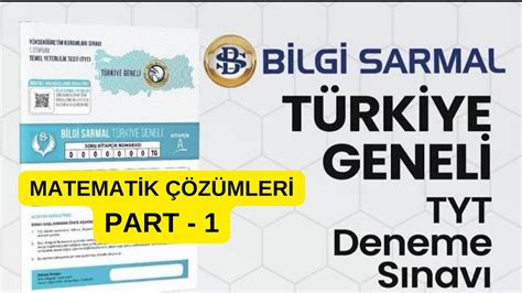 Bilgi Sarmal 2023 Türkiye Geneli Deneme Sınavı TYT Matematik Cevap