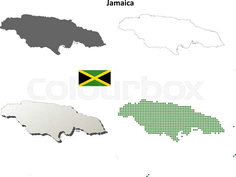 Jamaica outline map set | Stock vector | Colourbox