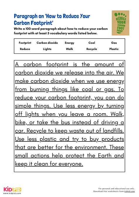 Paragraph on 'How to Reduce Your Carbon Footprint' - Kidpid
