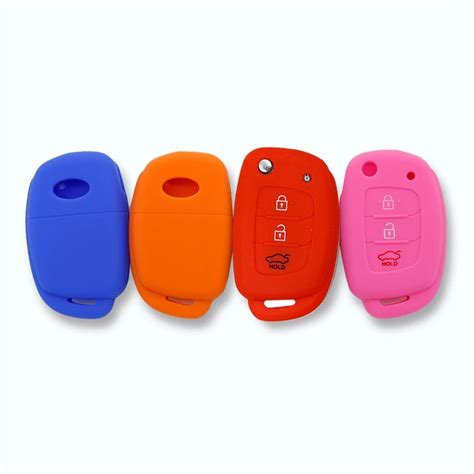 Button Silicone Car Remote Flip Key Fob Shell Cover Case For Hyundai