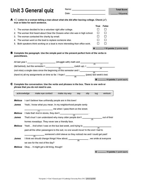 VP1 QUIZ 3 General Bjjjhkjhkjhjhjh Viewpoint 1 Unit 3 General