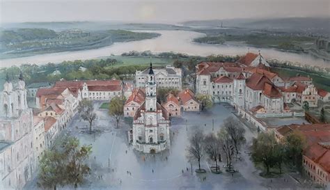 Buy Kaunas Panorama Painting By Aleksandras Lysiukas