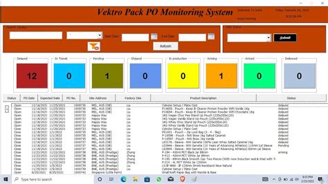 Purchase Order Po Monitoring System In Excel Vba Youtube