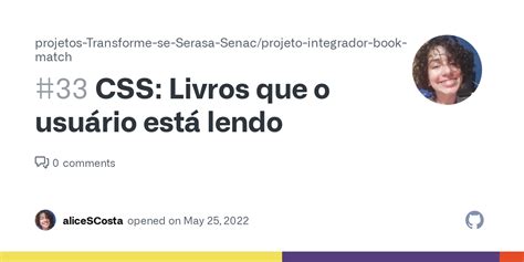 Css Livros Que O Usu Rio Est Lendo Issue Projetos Transforme