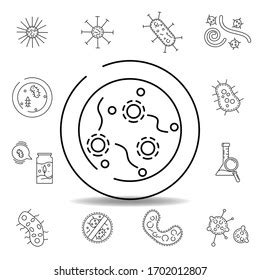 Tetra Coccus Bacteria Virus Line Icon Stock Illustration