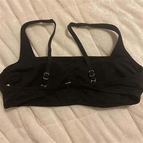 Women S Black And Gold Bikini And Tankini Tops Depop