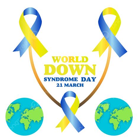 Down Syndrome Ribbon Vector Design Images 21march Vector Map World