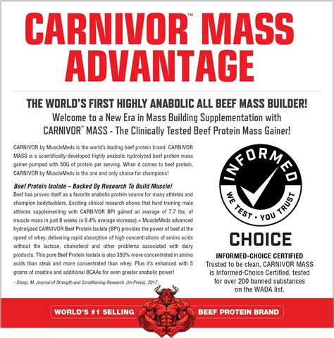 MuscleMeds Carnivor Mass Chocolate Big Steer 15lb Bucket High Quality